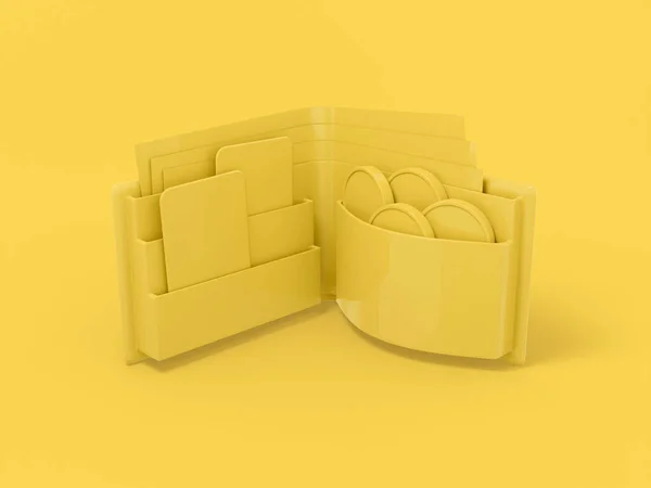 Yellow Mono Color Wallet Yellow Solid Background Minimalistic Design Object — Stok fotoğraf