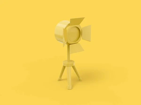 Yellow Mono Color Spotlight Stage Lighting Yellow Solid Background Minimalistic — Stock Fotó