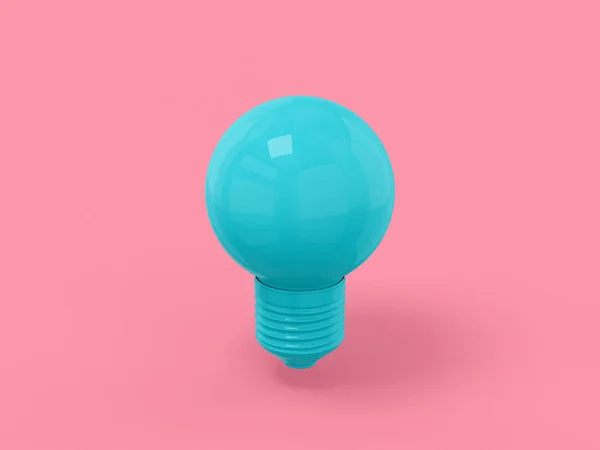 Blue mono color lamp on a pink solid background. Minimalistic design object. 3d rendering icon ui ux interface element.