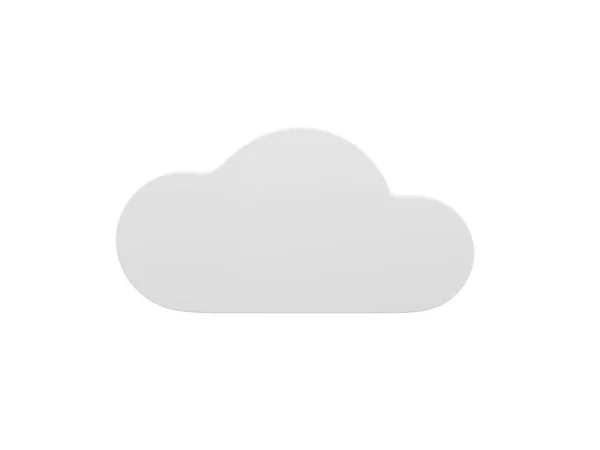 White Mono Color Cloud Front View White Solid Background Minimalistic — Stock Photo, Image