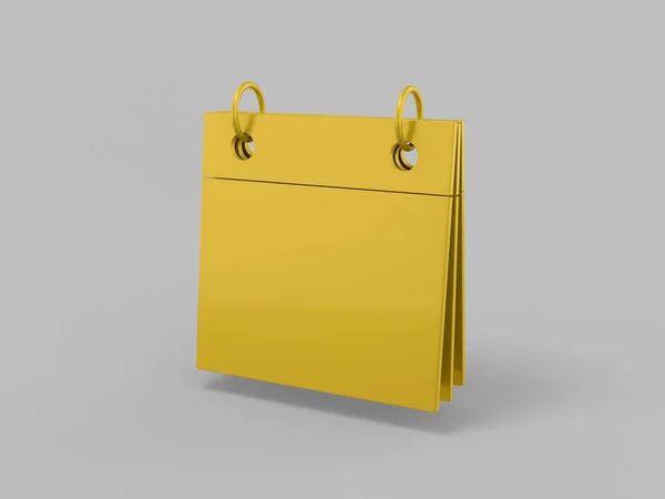 Gouden Monokleur Bureau Kalender Grijze Solide Achtergrond Minimalistisch Design Object — Stockfoto