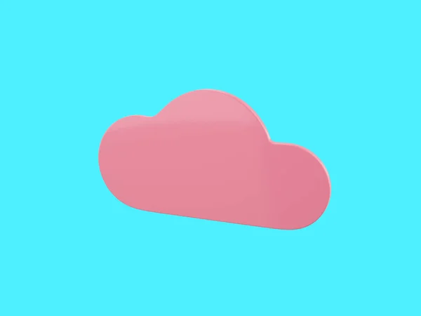 Розовое Одноцветное Облако Полувид Голубом Монохромном Фоне Объект Минималистического Дизайна — стоковое фото