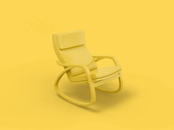 Żółty Jeden Kolor Nowoczesny Fotel Żółtym Płaskim Tle Minimalistyczny Obiekt — Zdjęcie stockowe