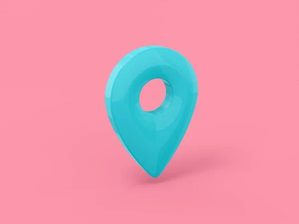 Blue Mono Color Pin Pink Flat Background Minimalistic Design Object — Stock Photo, Image