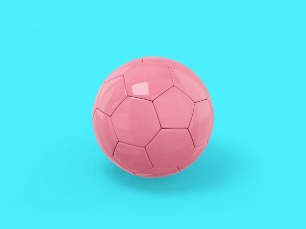 Pink single color football on a blue monochrome background. Minimalistic design object. 3d rendering icon ui ux interface element