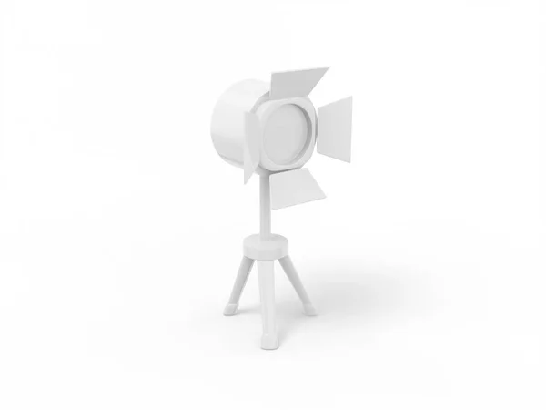 白色一色聚光灯 用于白色平板背景上的舞台照明 最小的设计对象 3D渲染图标Ui Ux接口元素 — 图库照片