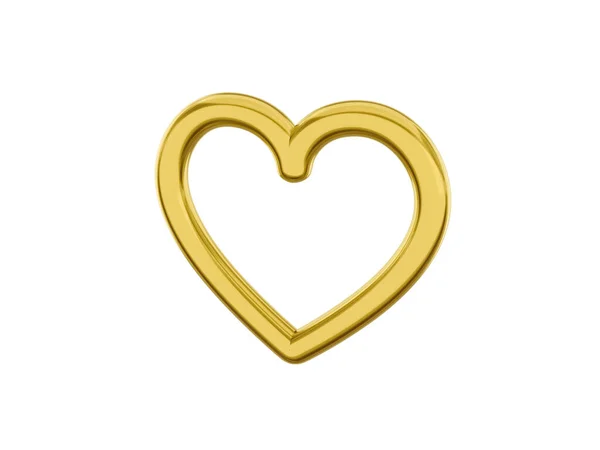 Speelgoed Metalen Hart Gouden Monokleur Symbool Van Liefde Een Witte — Stockfoto