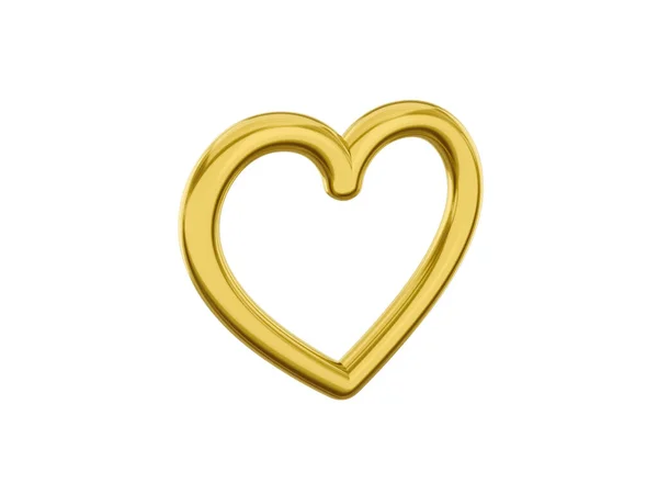 Speelgoed Metalen Hart Symbool Van Liefde Gouden Monokleur Een Witte — Stockfoto