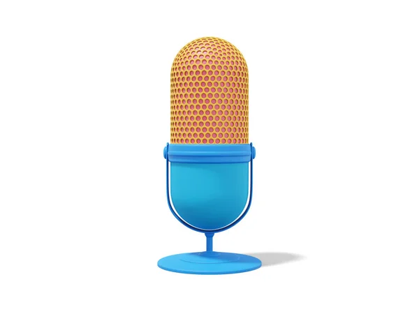 Modern Microphone Realistic Multicolored Icon White Background Rendering — Stock Photo, Image