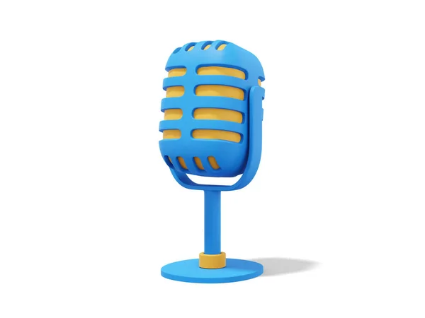 Retro Microphone Minimalist Cartoon Multicolored Icon White Background Rendering — Stock Photo, Image