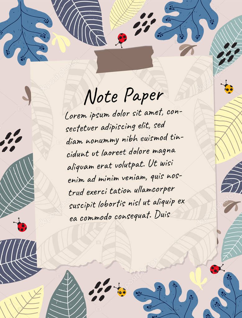 paper note paper frame natural art design background illustration vecto