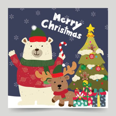Xmas vektör çizim sanatının noel pankartı dekorasyonu