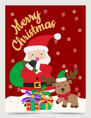 El çizimi Noel Baba, Kardan Adam Kardan Adam, tasarım tasarımı. 