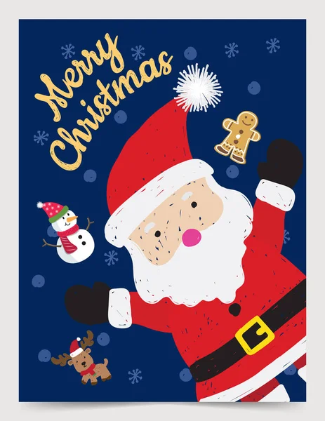 Рождество Санта Клауса Снеговика Карты Концепт Иллюстратор Векторный Дизайн — стоковый вектор