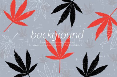 gri arkaplan desenli kenevir kırmızı renkli duvar kağıdı sanat tasarımı çizimi illüstrasyonu