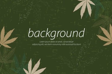 yeşil arkaplan el esrarı çerçeve duvar kâğıdı sanat tasarımı çizim vektörü illüstrasyonu