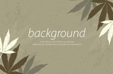  sarı kahverengi jadestone arkaplan eli kahverengi krem yaprağı kenevir duvar kağıdı vektör illüstrasyonunu çizer