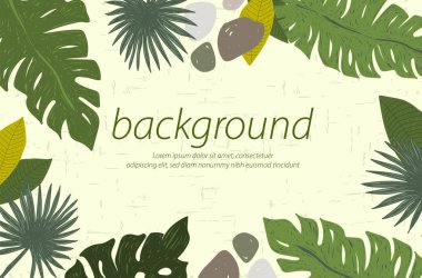 tropikal doğa yeşil arka plan çizim sanat tasarım çizim çizim çizim çizim çizim vektörü