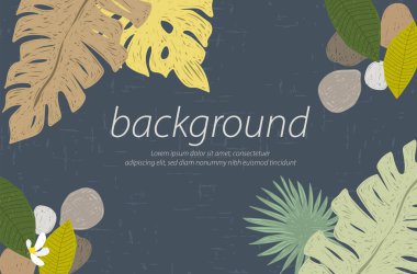  tropikal doğa kömür arkaplan eli yaprak sanat tasarımı kompozisyonu sanatsal elementler çizim vektörü