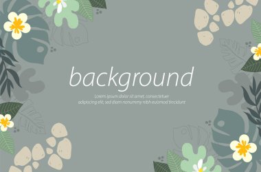 tropikal doğa yeşil renk arkaplan sanat tasarımı kompozisyon illüstrasyon vektörü