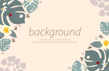  tropikal doğa kremi renk arkaplan sanat tasarımı kompozisyon illüstrasyon vektörü