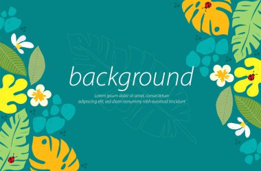 doğa tropikal yeşil arkaplan renk sanat tasarımı çizim çizim vektörü