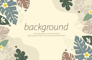 doğa tropikal açık sarı krem rengi arkaplan sanat tasarımı betimleme çizim vektörü