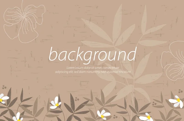 Nature Leaf Flower Abstract Brown Background Art Design Composition Illustration — Stock Vector