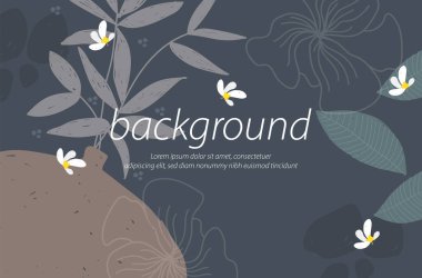 yuvarlak vazo doğası koyu mavi arkaplan sanat tasarımı resimleme vektörünü dekore eder