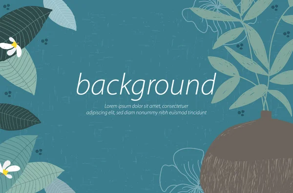 Yuvarlak vazo deseni doğa turkuaz arkaplan tasarımı resim vektörünü dekore eder