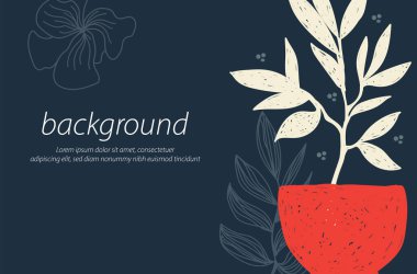  Çiçek kırmızısı el işi dokusu doğası koyu mavi arkaplan sanat tasarımı illüstrasyon vektörü