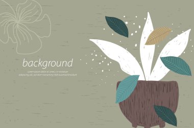  kahverengi marihuana dokusu doğa minimum yeşil arkaplan sanat tasarım illüstrasyon vektörü