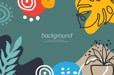 soyut yaprak alanı yeşil arkaplan ögesi sanat tasarım illüstrasyon vektörü kavramları