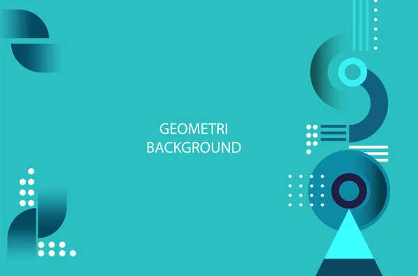 Geometric Element Minimal Turquoise Background Concepts Design Illustration Vector Space — Vetor de Stock