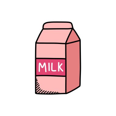 süt kutusu karalama simgesi, vektör illüstrasyonu