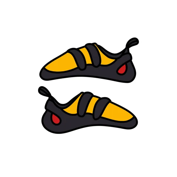 Climbing Shoes Doodle Icon Vector Illustration — Stock Vector