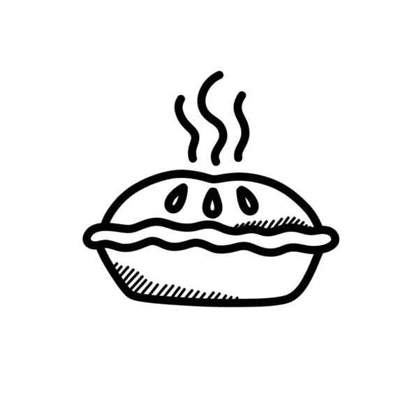 Pie Doodle Symbol Vektorillustration — Stockvektor