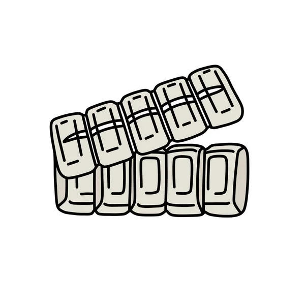 Nigiri Reisform Doodle Symbol Vektorillustration — Stockvektor