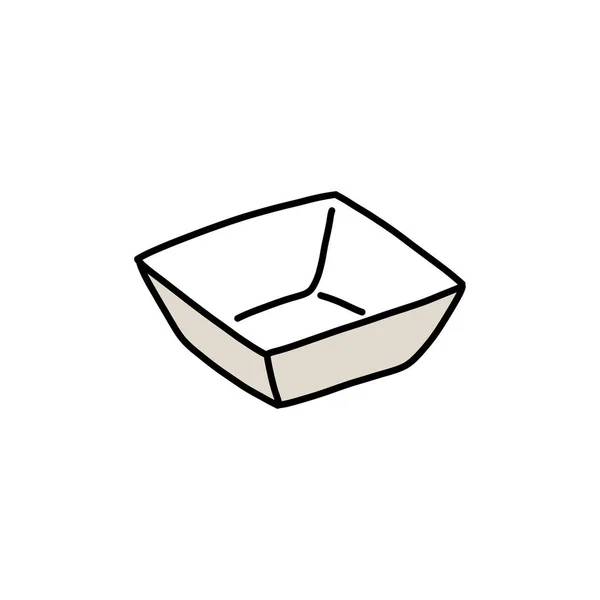 Σάλτσα Σόγιας Πιάτο Doodle Εικονίδιο Διανυσματική Απεικόνιση — Διανυσματικό Αρχείο