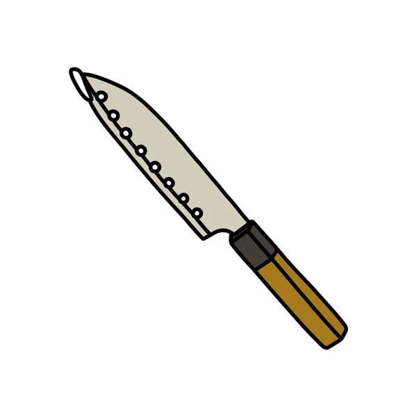 Cuchillo Sushi Garabato Icono Vector Ilustración — Vector de stock