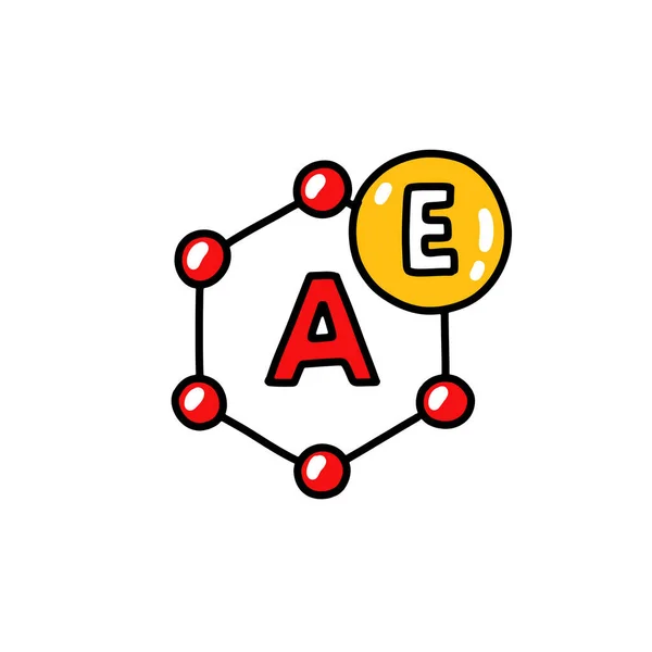 Vitamin Und Vitamin Doodle Symbol Vektorillustration — Stockvektor