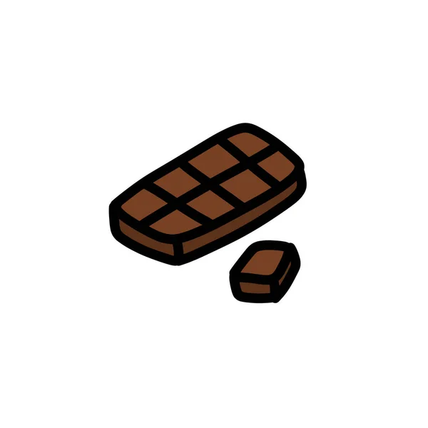 Ikona Čokoládové Tyčinky Vektorová Ilustrace — Stockový vektor