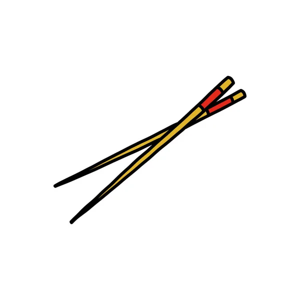 Chopsticks Doodle Icon Vector Illustration — Stock Vector
