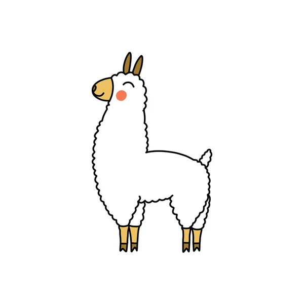 Icône Lama Doodle Illustration Vectorielle — Image vectorielle