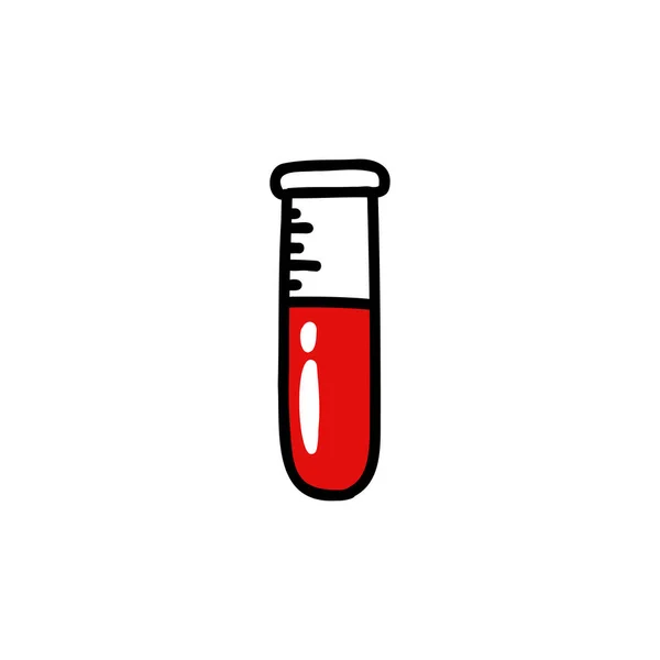 Blood Test Doodle Icon Vector Illustration — Stock Vector