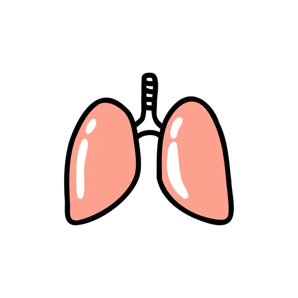 Pulmones Garabato Icono Vector Ilustración — Vector de stock