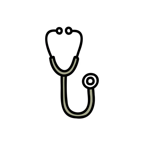 Stethoscope Doodle Icon Vector Illustration — Stock Vector