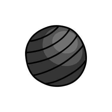 egzersiz topu karalama simgesi, vektör illüstrasyonu