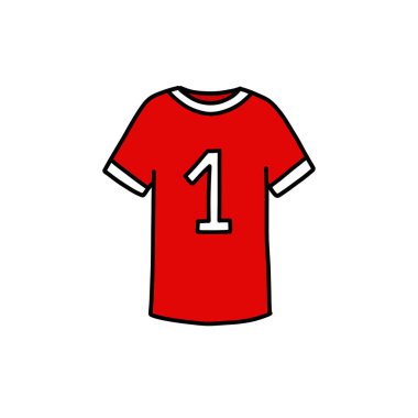 futbol oyuncusu üniforması karalama simgesi, vektör illüstrasyonu