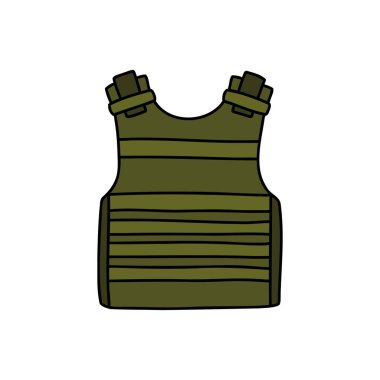 vücut zırh karalama simgesi, vektör illüstrasyonu